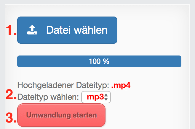Anleitung MP4 Dateien online in MP3 konvertieren